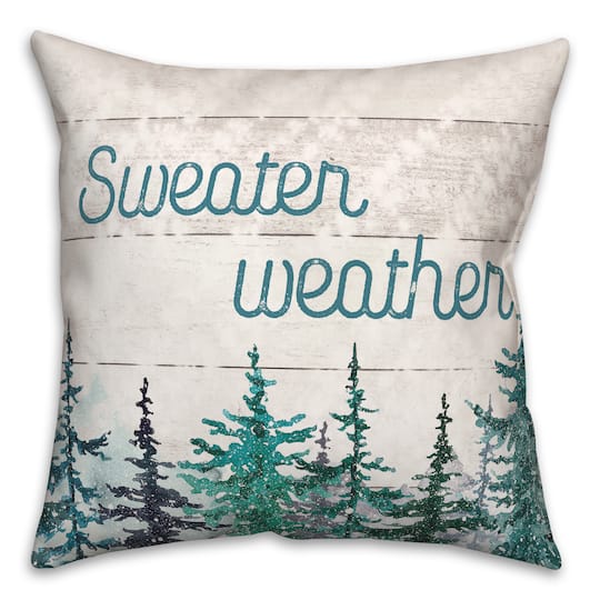Sweater Weather Trees  18x18 Throw Pillow